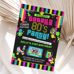 80-dagars födelsedagsinbjudan, 80-talet Party Inbj Inbjudningar