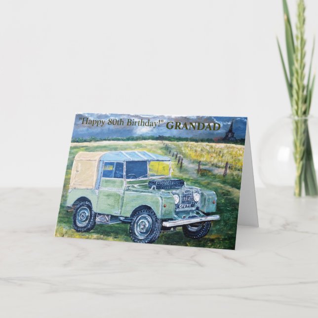 80-dagarskort lycklig för GRANDAD Kort (Framsida)