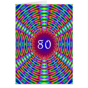 80:e Abstrakten på födelsedagen: Trippy Swirls Hälsningskort