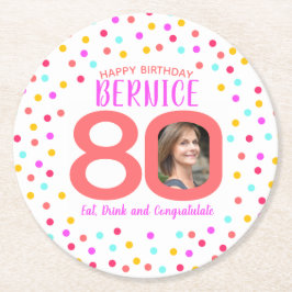 80:e anpassningsbarnas fotofärgad korallkonetti-fö underlägg papper rund