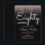 80:e är slumpartad Födelsedagsfest Rosa Glitter Inbjudningar<br><div class="desc">Elegant rosa glitter 80 är ett fantastiskt födelsedagsfest inbjudan. Du kan justera både färger och färg för teckensnitt och bakgrund. Vuxen 80 Födelsedagsfest inbjudan. Faux glitter inslag.</div>