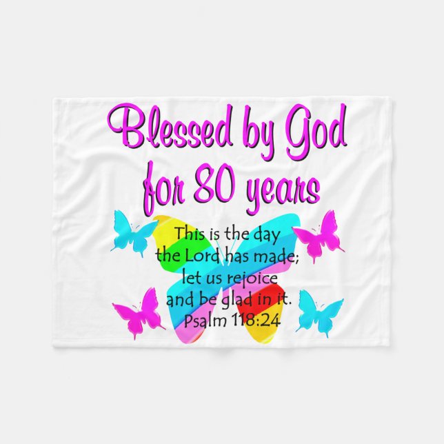 80:E BIRTHDAY PRAYER FLEECEFILT (Framsidan (Horisontell))