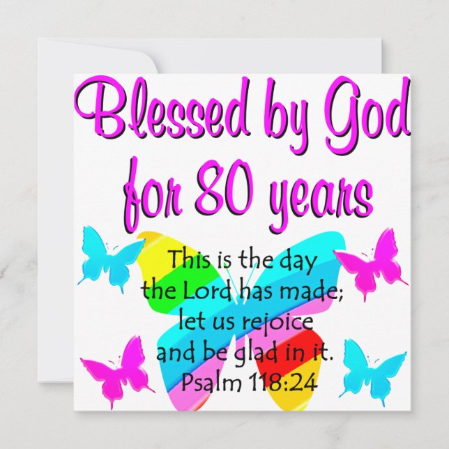 80:E BIRTHDAY PRAYER KORT (Framsida)