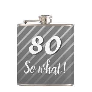 80:e Eleganten Grått Rand 80:e födelsedagen Fickplunta