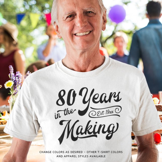 80:e eller något födelsedagsår i Skapar T Shirt (Skapare uppladdad)