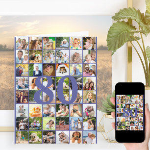 80:e eller vilken ålder som helst Foto Collage Big Kort