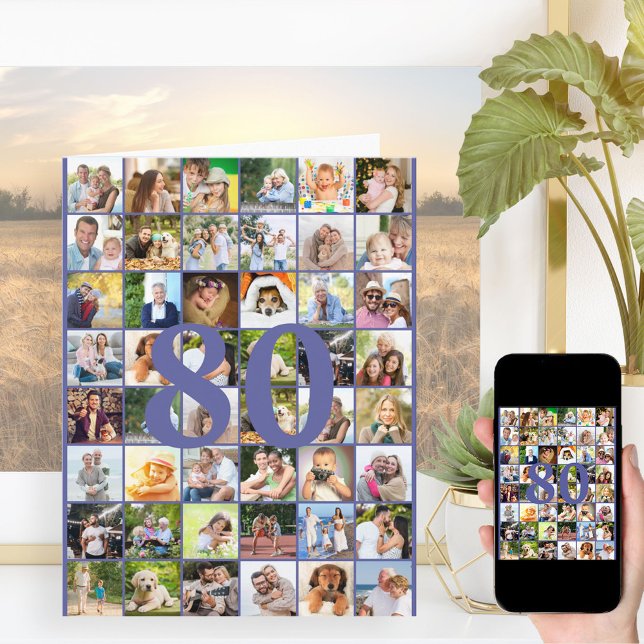 80:e eller vilken ålder som helst Foto Collage Big Kort (Skapare uppladdad)