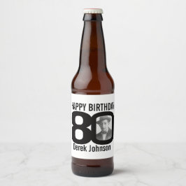 80:e födelsedag anpassningsbar fotot namn etikett