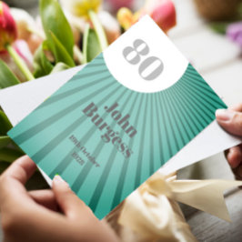 80:e födelsedag Blåmanlig modern födelsedag Inbjudningar