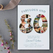80:e födelsedag Fotokollage-Elegant och tidslös