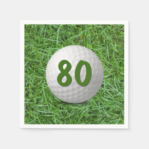 80:e födelsedag Golf Boll på gräs Pappersservett