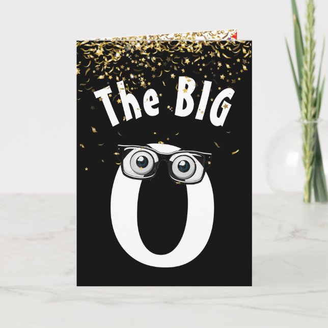 80:e födelsedag Humor på svarta kort (Framsida)