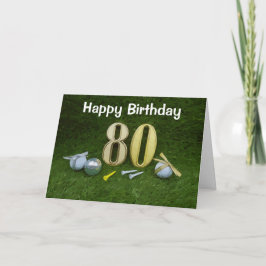 80:e födelsedag i golfer med golf boll kort