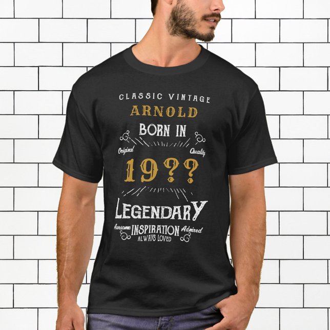 80:e födelsedag Lägg till Namn år Legendary Black  T Shirt (Skapare uppladdad)