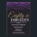 80:e födelsedag Lila och Guld Glitter Inbjudningar<br><div class="desc">80:e födelsedagsinbjudan. Åttio och Fabulous. Svart Lila och Guld Glitter. Vuxens Födelsedagsfest. För manar eller kvinnor. Om du vill göra ytterligare anpassningar klickar du på knappen "Anpassa" och användor verktyg som är utformat för att ändra mallen.</div>