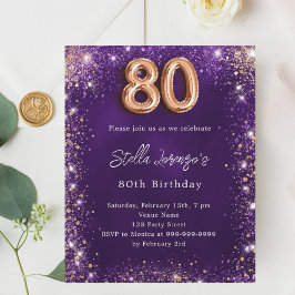 80:e födelsedag lila ro guld