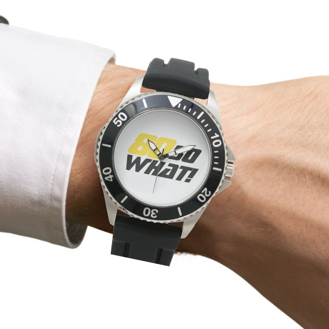 80:e födelsedag med Motivational Funny Armbandsur (Skapare uppladdad)