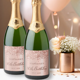 80:e födelsedag, Monogram, ro, guldfyll, Glitter
