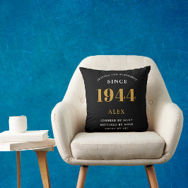 80:e födelsedag Namn 1944 Svarta Guld-Elegantens C Kudde