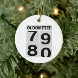 80:e födelsedag Oldometer Julgransprydnad Keramik