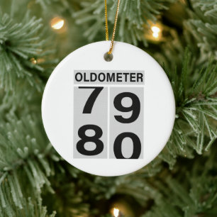 80:e födelsedag Oldometer Julgransprydnad Keramik