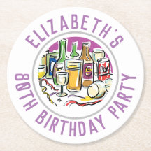 80:e födelsedag Papper Underlägg