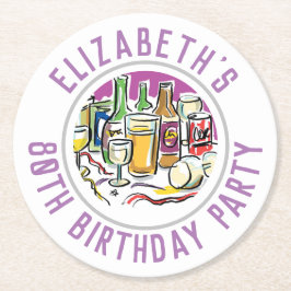 80:e födelsedag Papper Underlägg