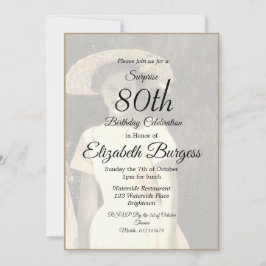 80:e födelsedag Photo Monogram Elegant Birthday Inbjudningar