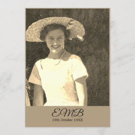 80:e födelsedag Photo Monogram Elegant Birthday Inbjudningar