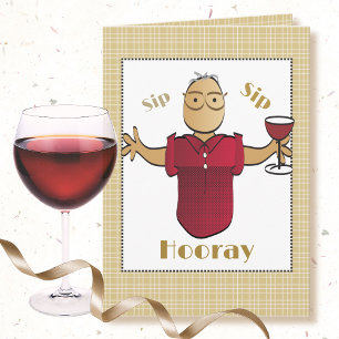 80:e födelsedag Röd Vin Cute från Ethnic Male Teck Kort