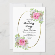 80:e födelsedag Rosa Guld-partiinbjudan