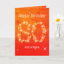 80:e födelsedag - Stjärna nummer Röd Orange, glöd 