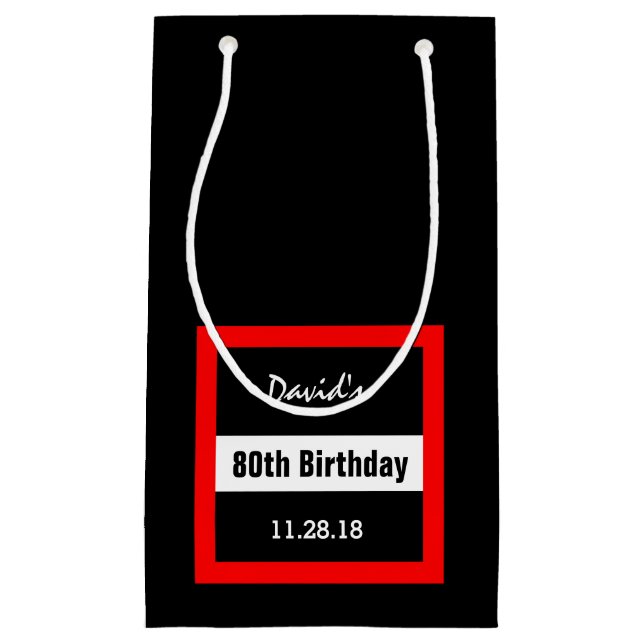 80:e födelsedag svart med Red Ram Anpassningsbar A (Framsidan)