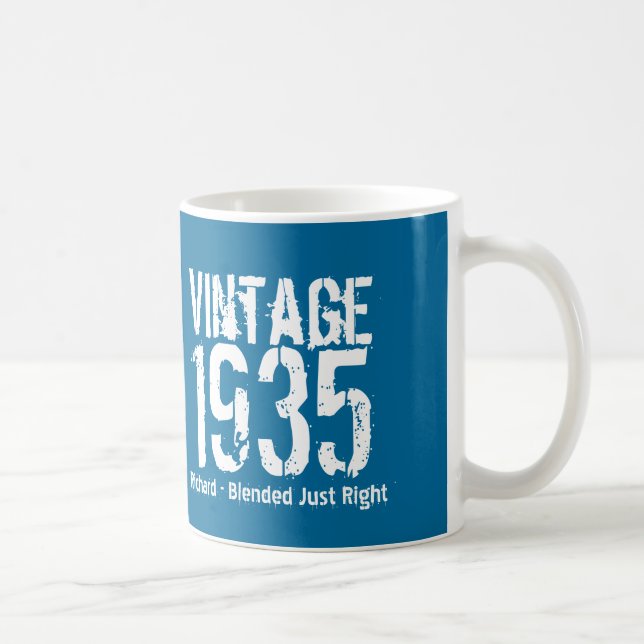 80:e födelsedagen 1935 eller ÅR Blue White M35A Kaffemugg (Höger)