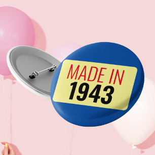 80:e födelsedagen 1943 80 år gammal knapp
