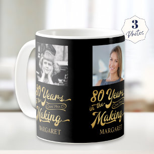 80:e födelsedagen 80 år i Skapar 3 foton Kaffemugg