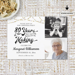 80:e födelsedagen 80 ÅR I SKAPAR svarta Guld Inbjudningar
