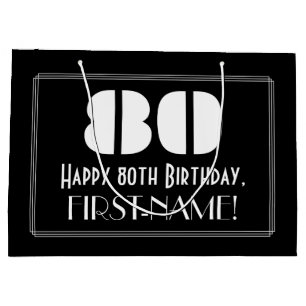 80:e födelsedagen ~ Art Deco Inspired Titta "80" +