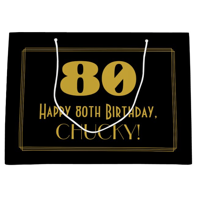 80:e födelsedagen - Art Deco Inspired Titta "80" & (Framsidan)