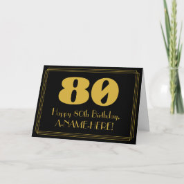 80:e födelsedagen: Art Deco Inspired Titta "80" oc Kort
