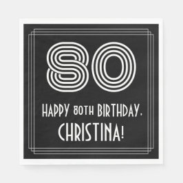 80:e födelsedagen: Art Deco Inspired Titta "80" + Pappersservett