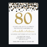 80:e födelsedagen Black Guld Glitter Gnistra Confe Inbjudningar<br><div class="desc">Fira din födelsedag med den här 80:e födelsedagen Black Guld Glitter Gnistra Confetti Design Suite.</div>