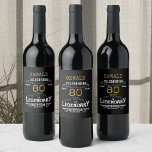 80:e födelsedagen Black Guld Legendary Funny Vin L Vinflaska Etikett<br><div class="desc">En personlig elegant vin flaska-märkning som är lätt att anpassa för den speciella födelsedagsfesten tillfälle.</div>