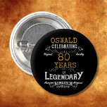80:e födelsedagen Black Guld Legendary Retro Knapp<br><div class="desc">Knappar för elegant av personlig som är enkla att anpassa för den speciella 80:e födelsedagsfesten. Formgivningen "Retro Black and guld" gör det speciella firande lite mer raffinerat.</div>