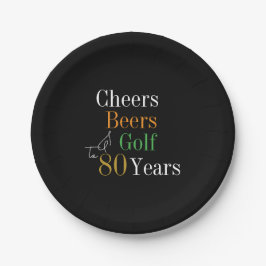 80:e födelsedagen Cheers Öl Golf Black Guld Party