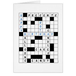80:e födelsedagen, Crossword Puzzle Hälsningskort