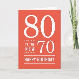 80:e födelsedagen Editable Färg 80 är de nya 70 Kort