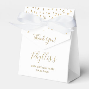 80:e födelsedagen Elegant Guld Confetti White Presentaskar