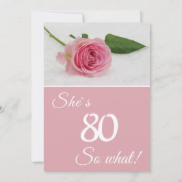 80:e födelsedagen för hennes Rosa ros-kort