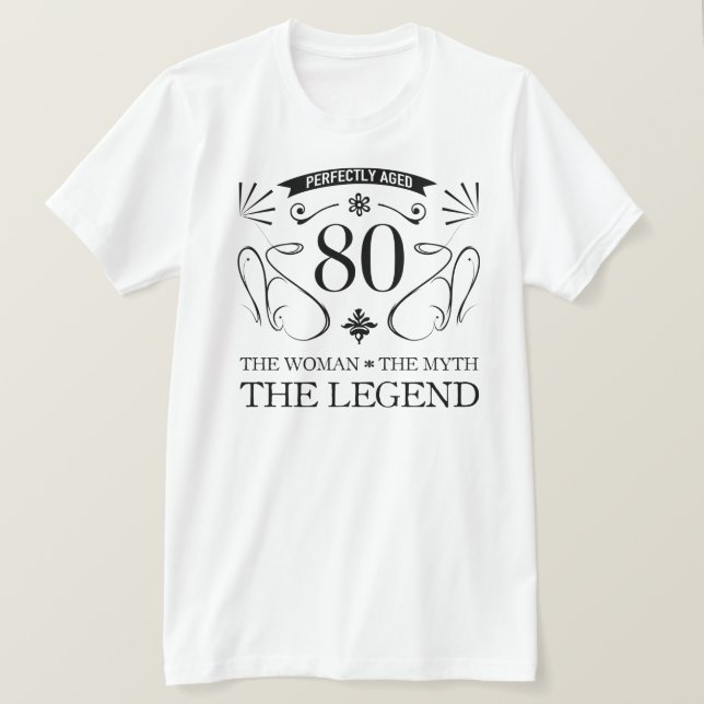 80:e födelsedagen för kvinnor t shirt (Design framsida)